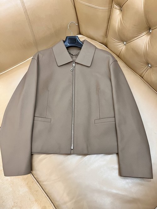 Hermes Classic Leather Jacket with Cashmere, Turkish Lambskin and Artistic Lining