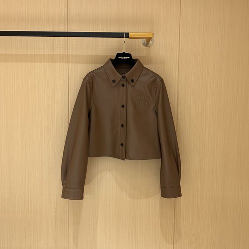 Miu Miu Custom - Made Retro Lambskin Jacket with Sweet and Cool Aesthetic