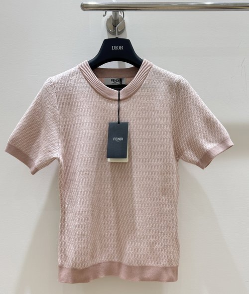 Fendi Spring - Summer Fendi - like Letter Jacquard Round Neck T - shirt