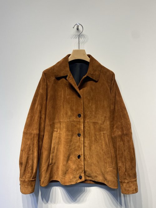 Hermes New Leather Jacket in Suede Lambskin