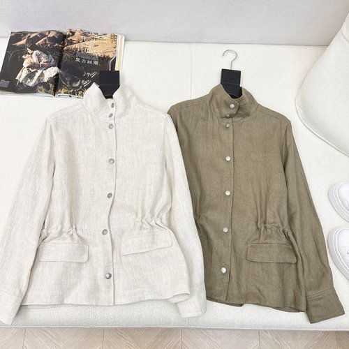 Loro Piana LP Traveler s Minimalist Linen Coat with Adjustable Waist