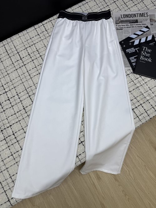 Loro Piana Versatile Wide - Leg Pants with Custom Logo Waistband