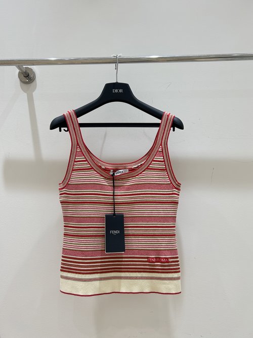 Fendi Stripe Knit Vest, Fresh Colors, Light and Suitable for Spring
