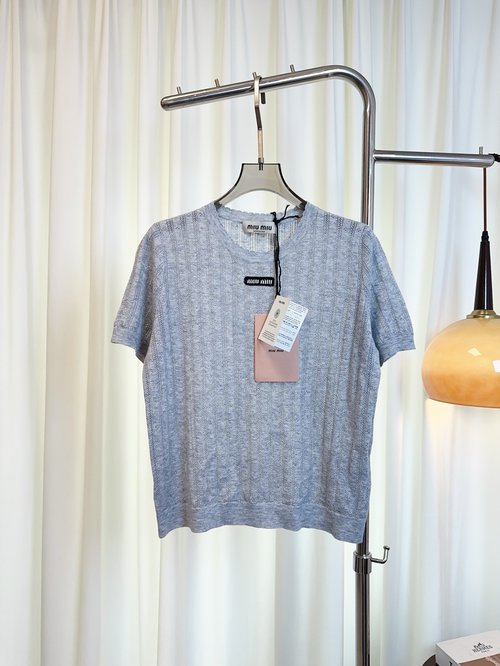 Miu Miu Stretchable Wool Logo Vest, Soft and Essential