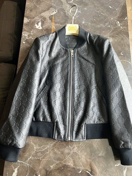 Gucci Exclusive Custom Sheepskin Leather Jacket with Original Logo