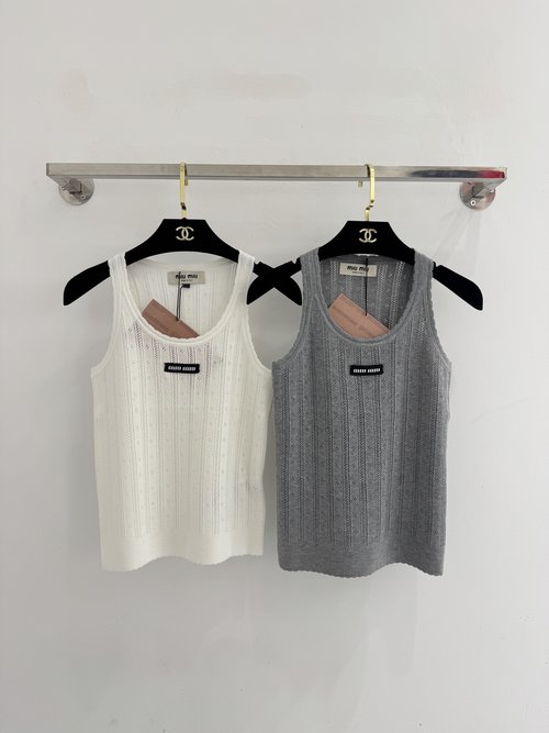 Miu Miu Summer Light Lace-Trimmed Vest