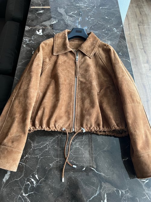 Miu Miu Classic and Stylish Custom Leather Jacket Crafted from Imported Goat Suede