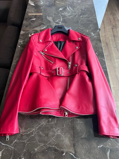 Chanel Fashionable Leather Jacket with Ribbed Design, Imported Lambskin