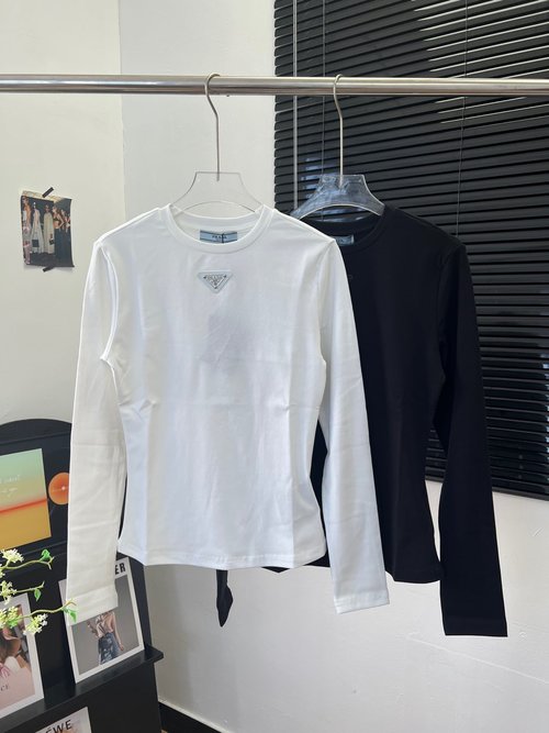 Prada Long-sleeved Base Layer with Triangular Logo, Comfortable