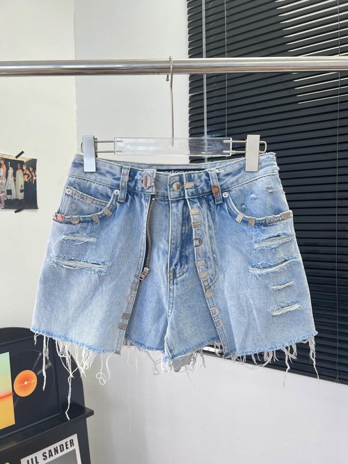 Louis Vuitton Metal Decorated Double-Layer Denim Skirt, Chic and Practical