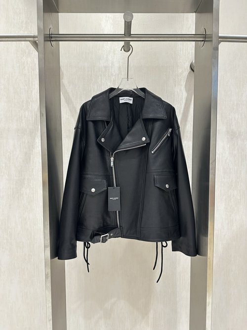 Yves Saint Laurent Trendy Single-piece Jacket Made of Imported Lambskin, Loose & Relaxed Style