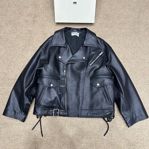 Yves Saint Laurent Trendy Single-piece Jacket Made of Imported Lambskin, Loose & Relaxed Style