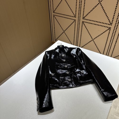 Chanel Timeless Designer Leather Jacket with Distinctive Buttons