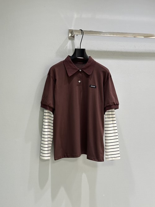 Miu Miu Modern Take on Polo and Striped Knitwear