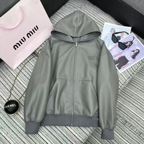 Versace Recommended High-Quality Mu Series Oversized Hooded Leather Coat