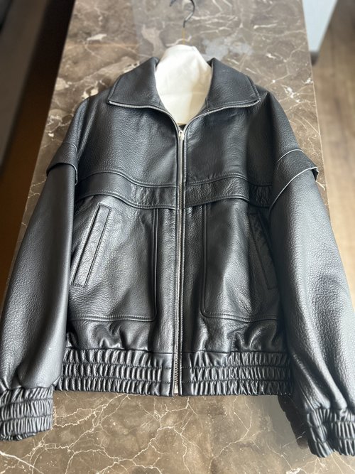 Yves Saint Laurent Fashionable Genuine Leather Jacket with Custom Leather and Hardware