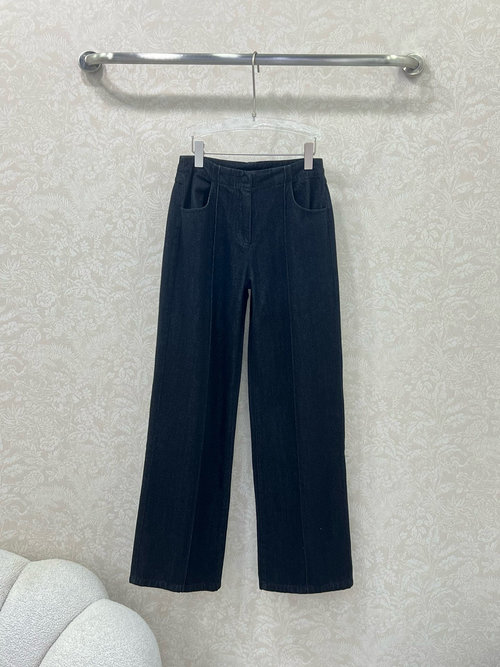 Fendi Retro Denim Wide-Leg Trousers with Custom Details
