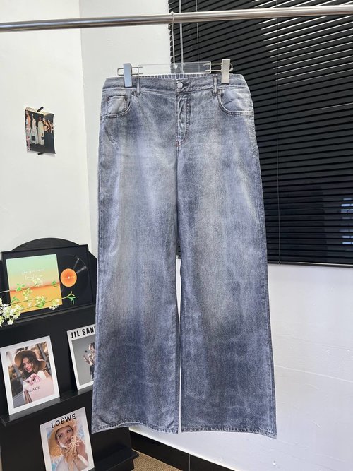 Acne Studios Lightweight Fake Two-Piece Printed Casual Pants with Vintage Design