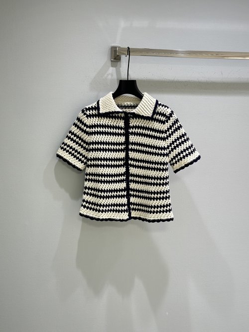 Miu Miu Knitted Set with Crochet Effect for a Casual Summer Look