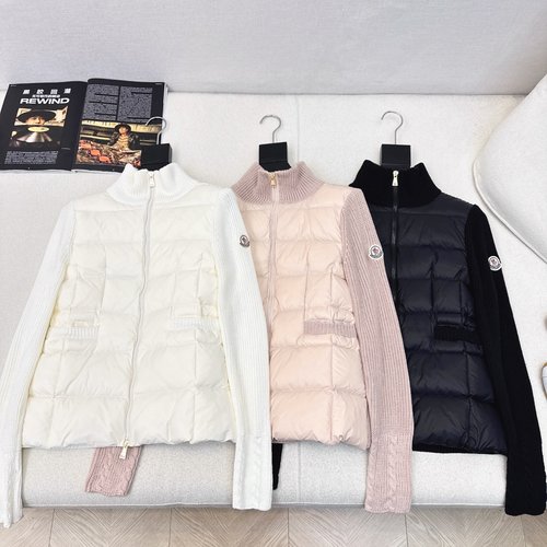 Moncler Stereo-tailored Knit Collar Down Jacket