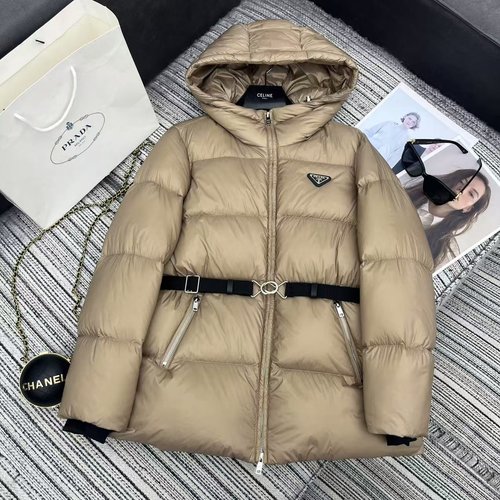 Prada Exclusive First Release: Pra Series New Hooded Down Jacket with Custom Belt