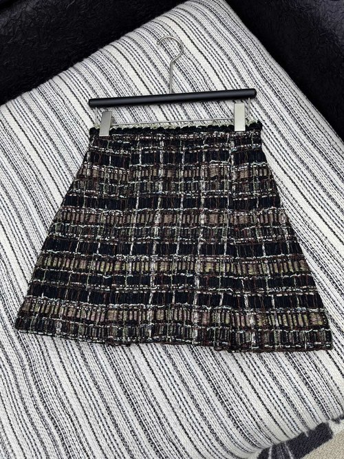 Chanel Handmade Workshop Series Tweed Skirt with Custom Embellishments
