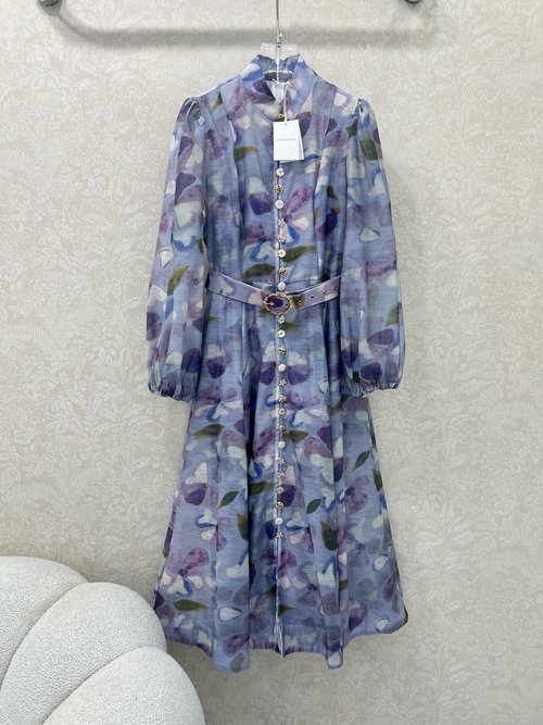 Zimmermann Grape Purple Long Dress with Unique Design Features