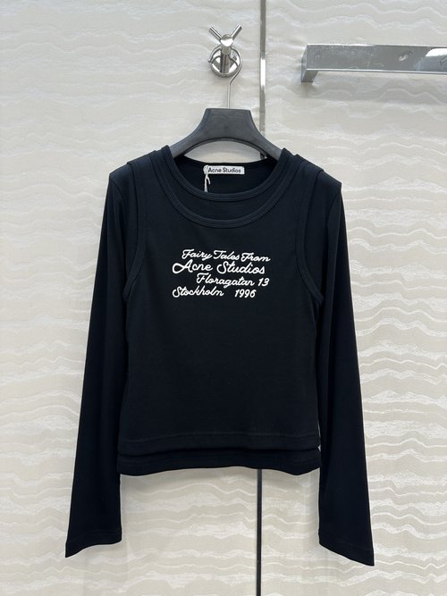 Dior Popular Two-Piece Long-Sleeved Top with Letter Print and Slim Fit