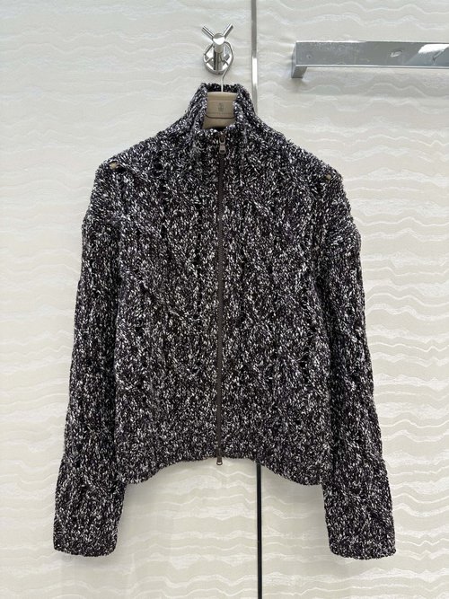 Brunello Cucinelli Exclusive High-end Cashmere Coat with Intricate Knitting and Elegant Design