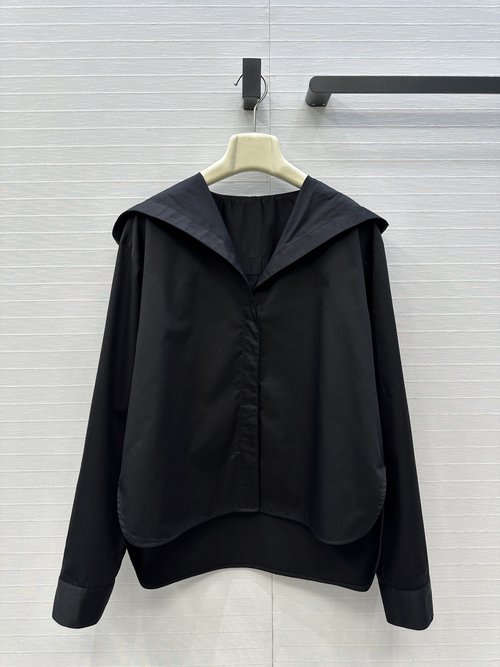 Alaia Elegant Hooded V - Neck Shirt with Flattering Silhouette