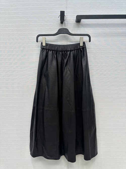 Alaia Exclusive Imported Sheepskin High-Waisted Long Skirt