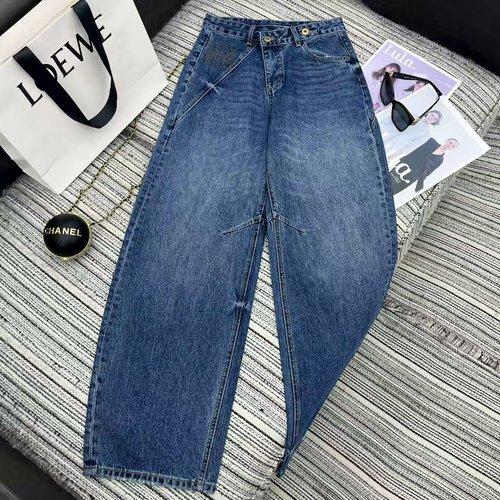 Loewe Recommended Early Autumn Logo Embroidered Curved Blade Jeans