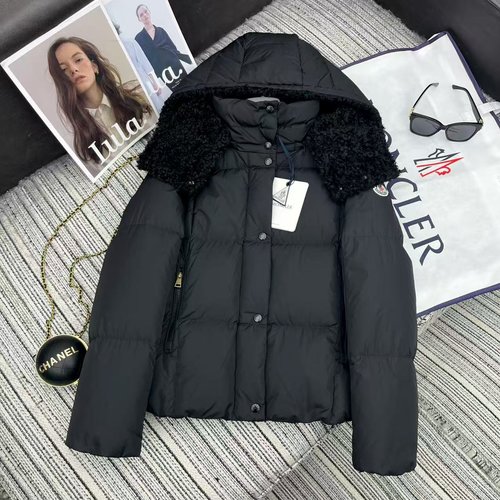 Moncler Recommended Lamb Wool Hooded Down Jacket with Classic Armband