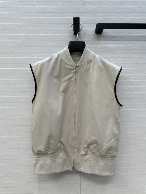 Bottega Veneta Autumn Sleeveless Leather - Trimmed Vest with Contemporary Design