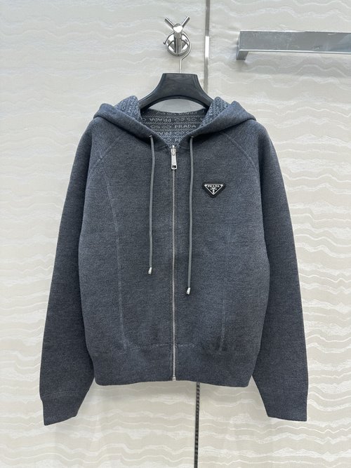 Prada Exclusive Initial Release: Double - Sided Wool Hooded Coat with Timeless Appeal