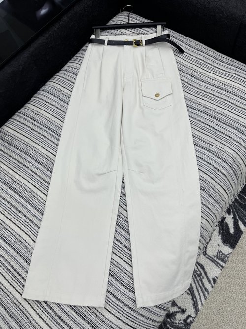 Yves Saint Laurent Workwear Pocket Jeans with Belt, Practical Design