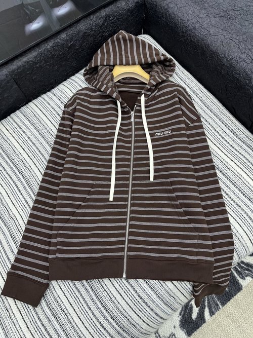 Miu Miu Classic Color - Blocked Stripe Jacket with Comfortable Fabric