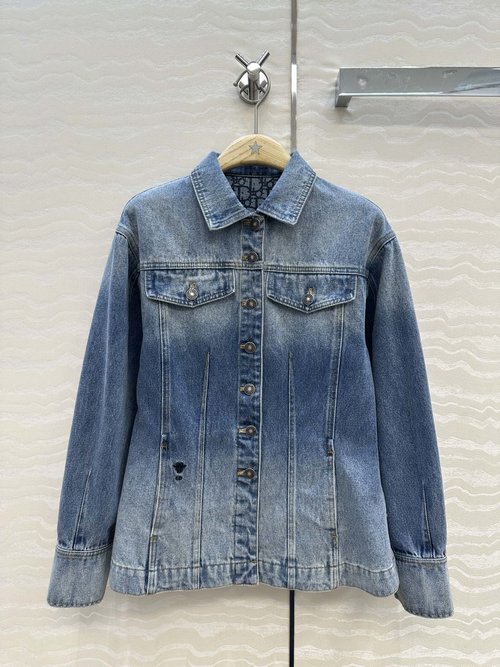 Dior Customized Denim Jacket with Vintage Wash and Classic Details