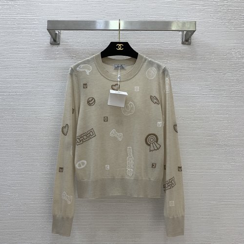 Hermes High-end Customized Slim-fit Knit Top with Pig Nose Pattern