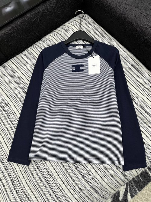 Celine Color - Blocked Stripe T - Shirt in a Classic Style