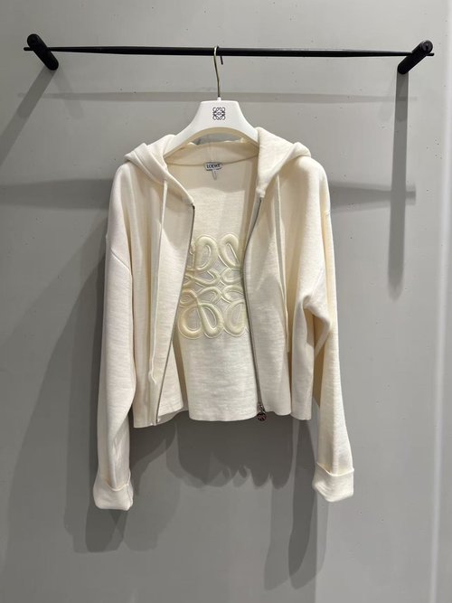 Loewe Relief Knit Cardigan with Back Logo and Stylish Zipper