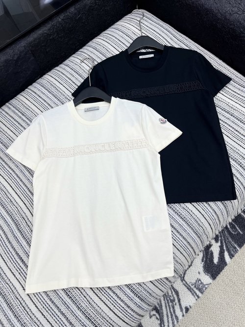 Moncler Round Neck Embroidered Short Sleeve T-Shirt