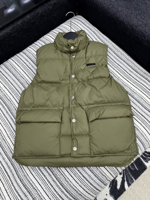 Prada Original Custom Down Black - label Inverted Triangle Vest