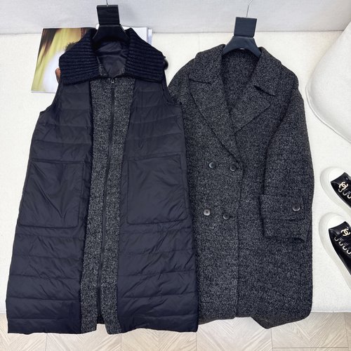 Max Mara Exclusive Detachable Cashmere Down Vest & Double-Breasted Coat