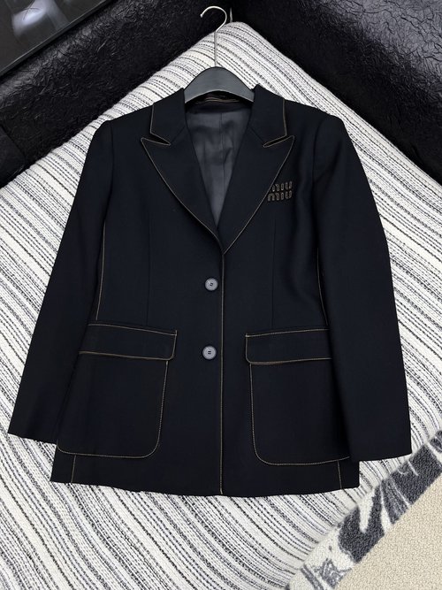 Miu Miu Popular Original Quality Suit Jacket with Contrasting Stitching