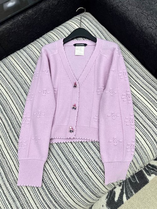 Chanel Vintage - Style Heavy - Duty Crochet V - Neck Coat