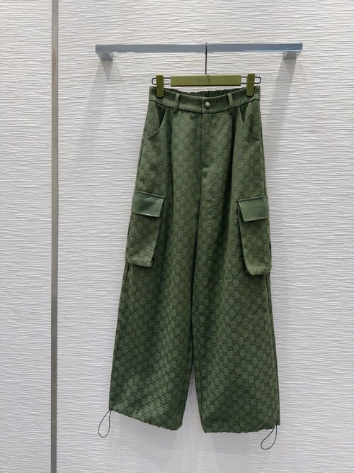 Gucci All-Over Jacquard Fabric High-End Trousers