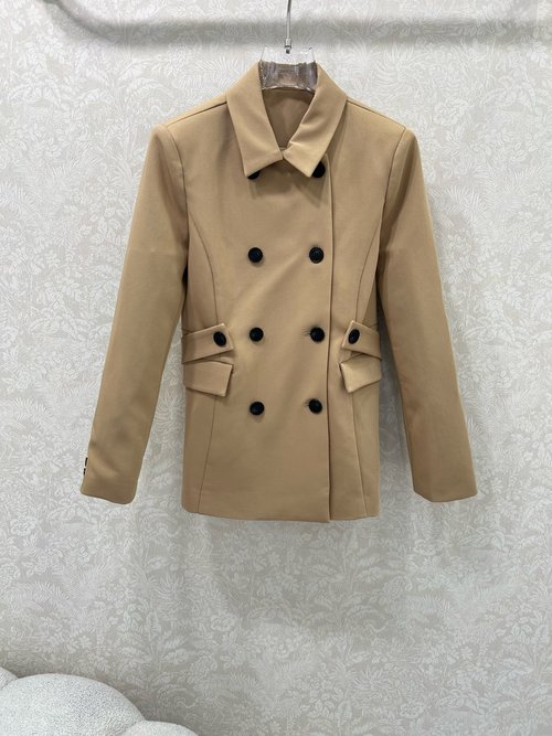 Dior Classic Double-Breasted Blazer with Logo Buttons and Belt