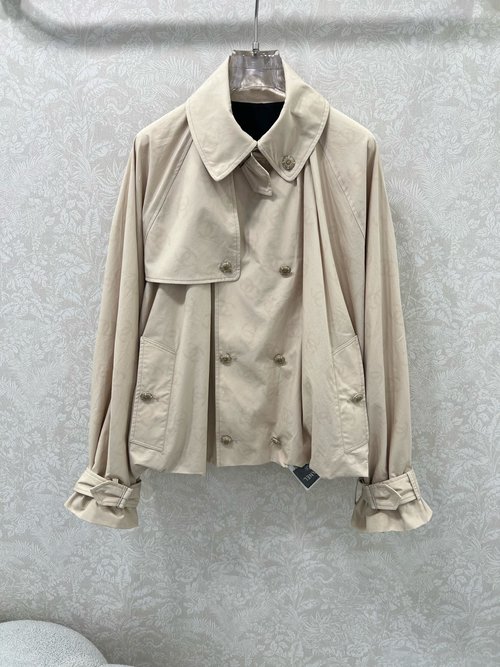 Chanel Faux Leather Collar Denim Jacket with Triangle Logo