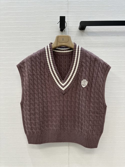 Brunello Cucinelli Wimbledon Capsule Series Logo-decorated Cashmere Vest